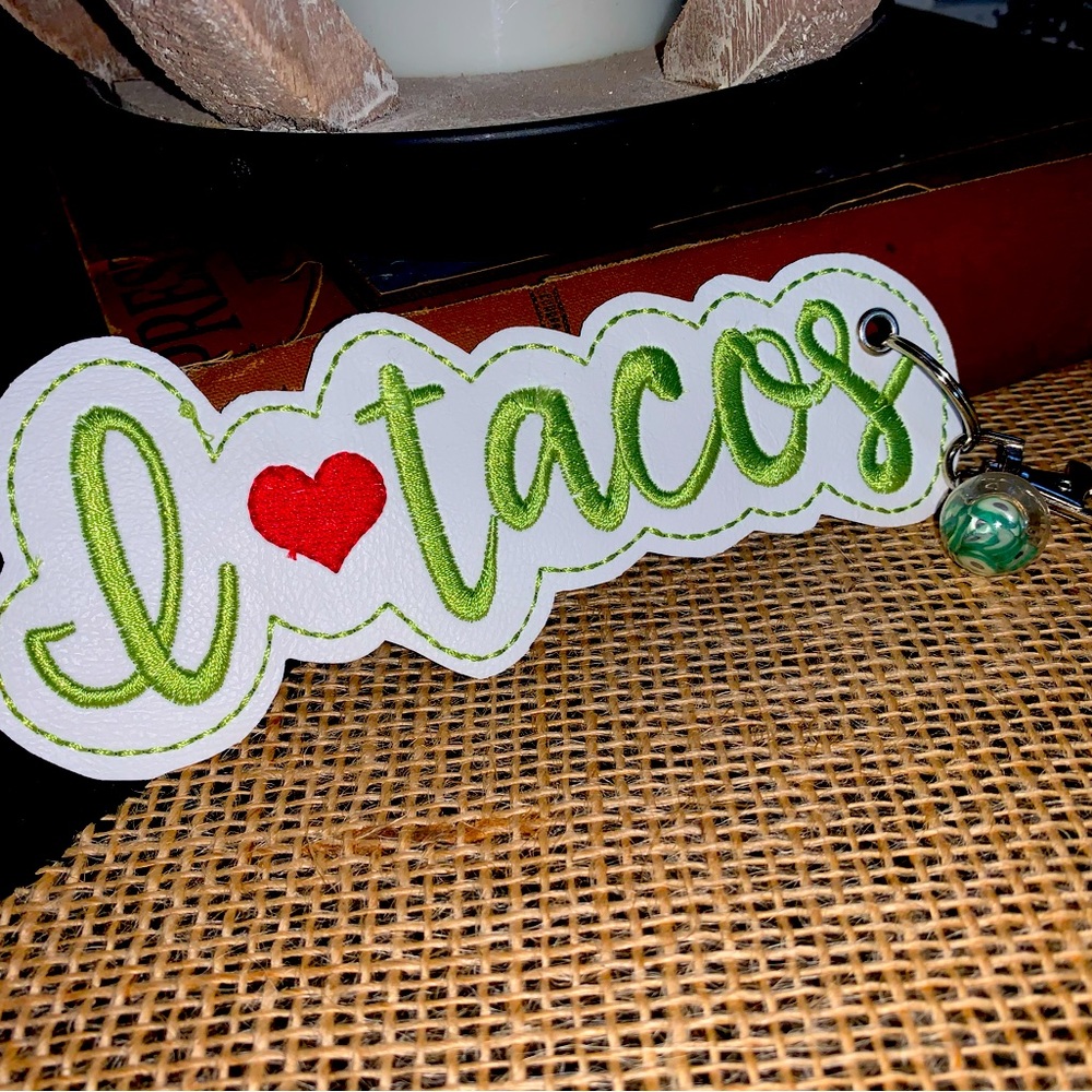 Taco key ring . Handcrafted in my sewing studio. New color , popular design